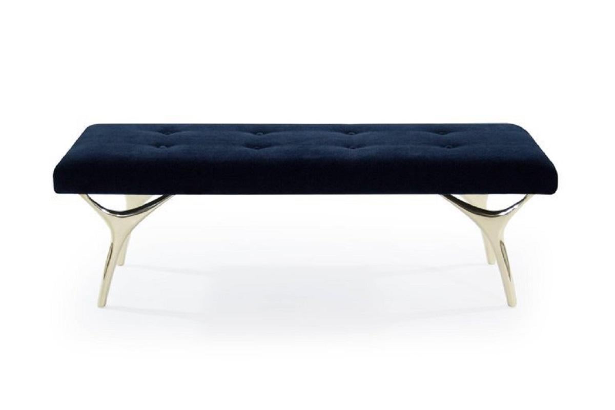 Mid-Century Modern Banc Crescent Series 60 en laiton poli de Stamford Modern en vente