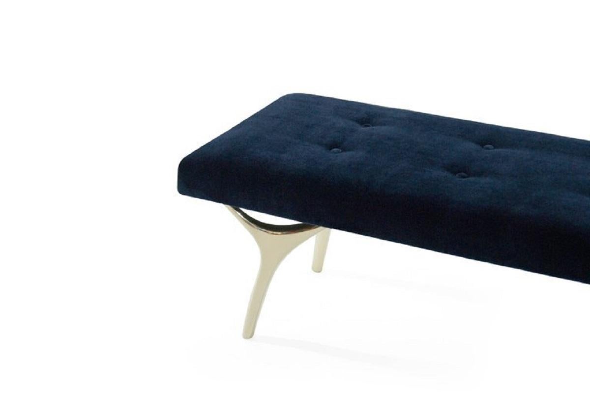 Laiton Banc Crescent Series 60 en laiton poli de Stamford Modern en vente