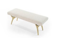 Crescent Bench Series 48 in Brushed Brass by Stamford Modern