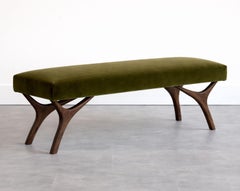 Crescent Bench Series 48 in Dark Walnut by Stamford Modern