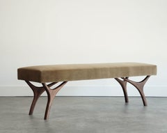 Crescent Bench Series 60 in Natural Walnut by Stamford Modern