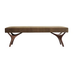 Crescent Bench Series 60 in Natural Walnut by Stamford Modern