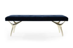 Crescent Bench Series 60 in Polished Brass by Stamford Modern