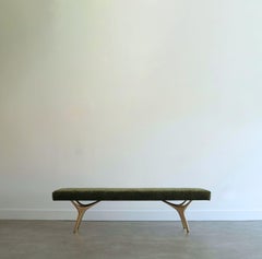 Crescent Bench Series 72 in Polished Brass by Stamford Modern