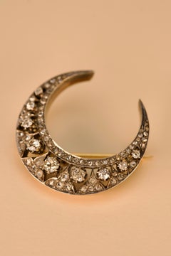 “Crescent” brooch in gold and silver. Portuguese, 19th/20th century