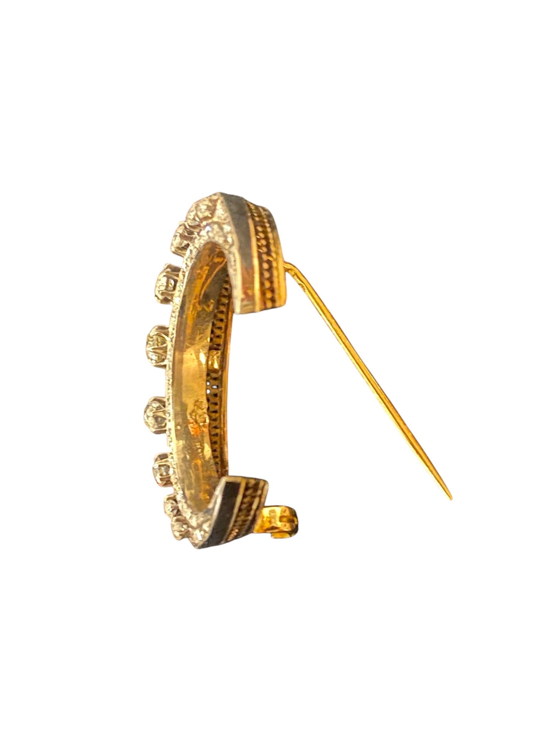 Crescent-Brosche aus Gold und Silber. Portugiesisch, 19./20. Jahrhundert im Angebot 1