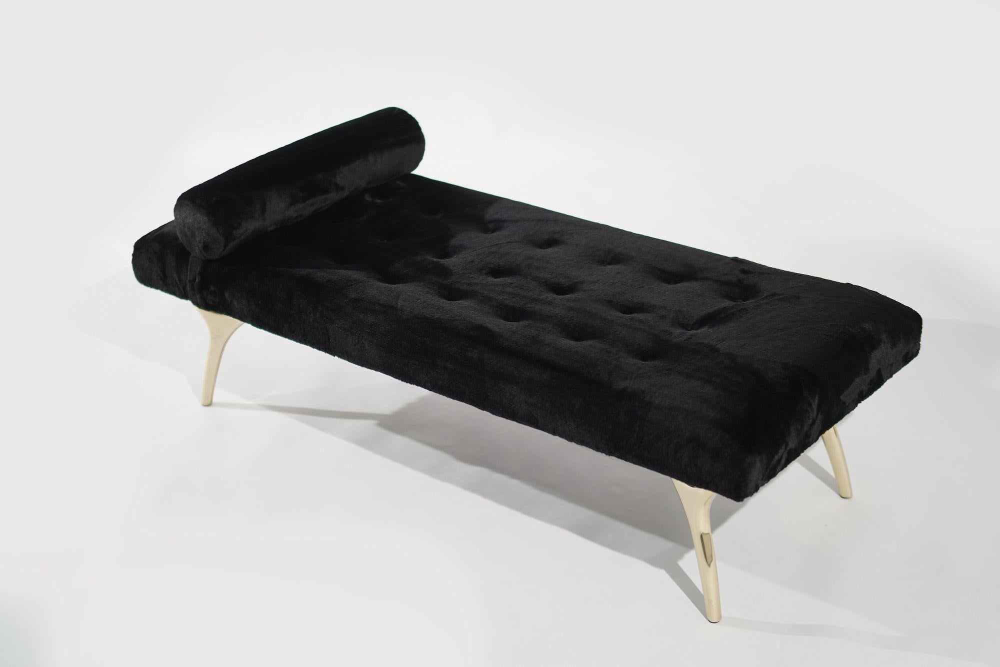 Crescent Daybed in Brass by Stamford Modern For Sale 4