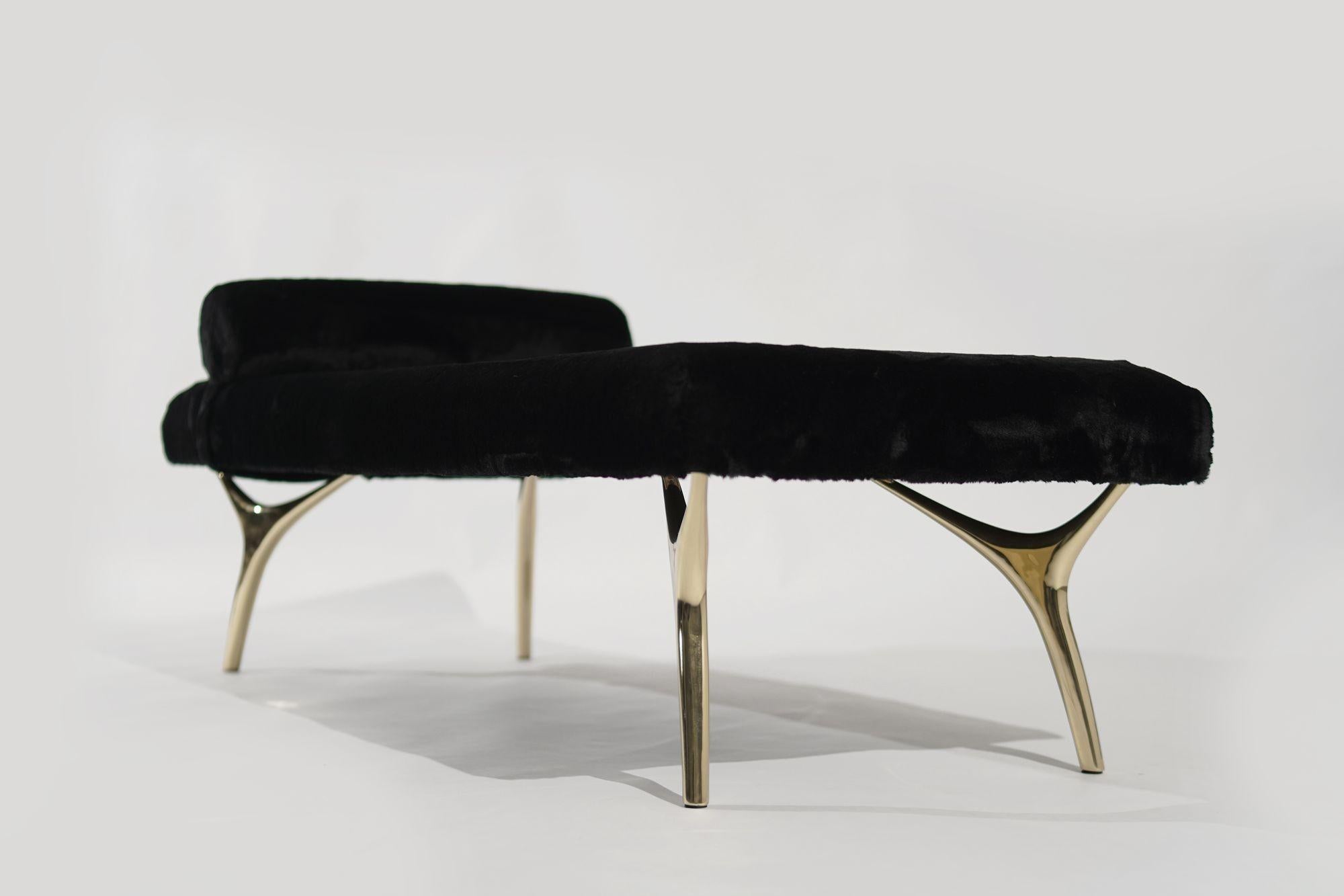 Crescent Daybed in Brass by Stamford Modern For Sale 5