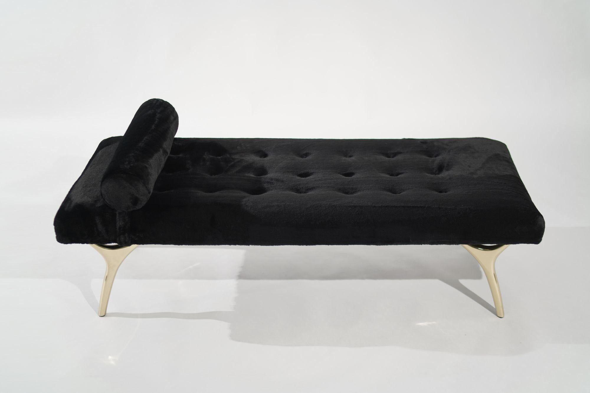 Crescent Daybed in Brass by Stamford Modern For Sale 6