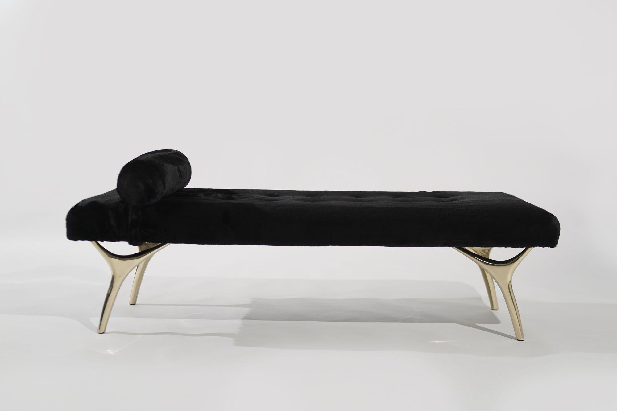 Crescent Daybed in Brass by Stamford Modern For Sale 7