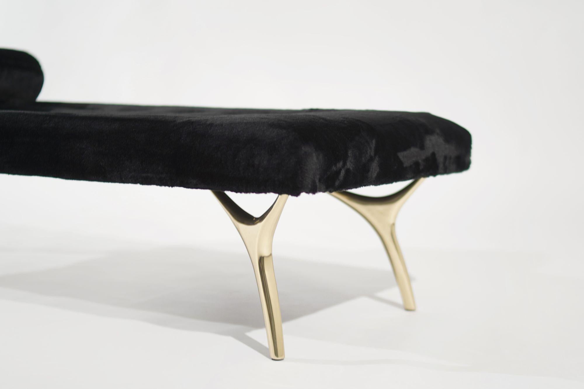 Crescent Daybed in Brass by Stamford Modern In New Condition For Sale In Westport, CT