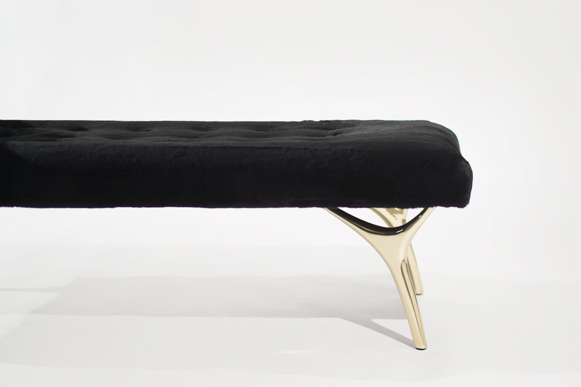 Crescent Daybed in Brass by Stamford Modern For Sale 1