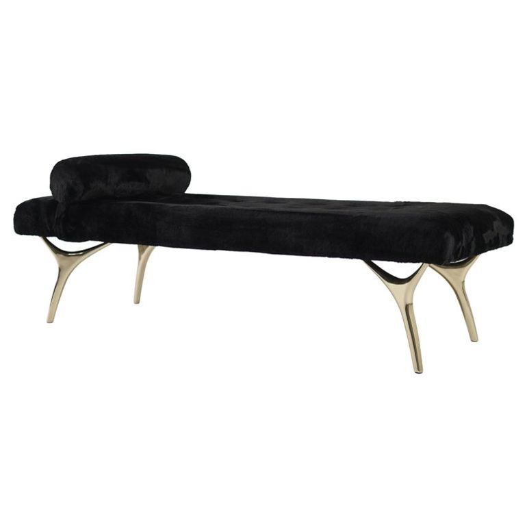 Crescent Daybed in Brass by Stamford Modern For Sale