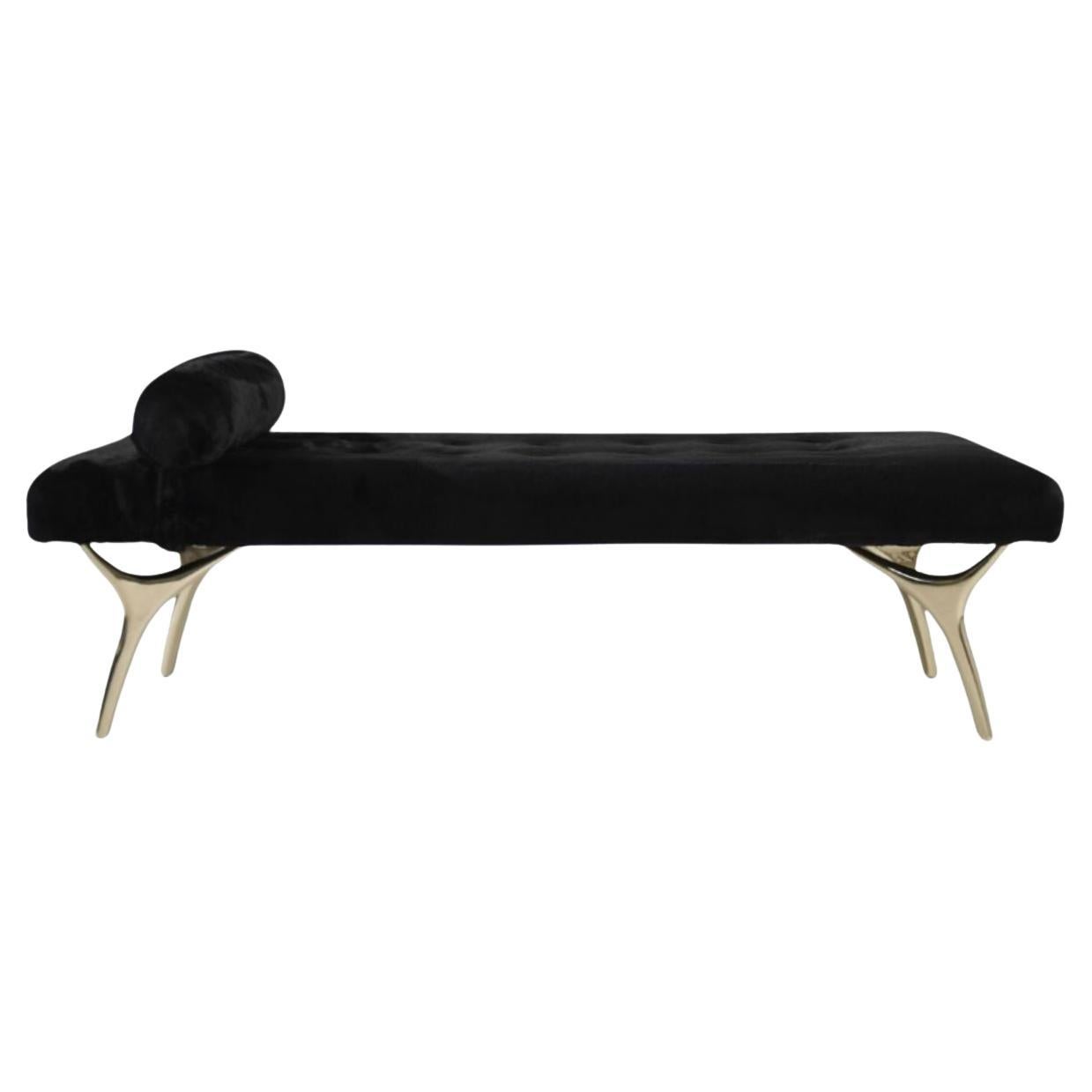 Crescent Daybed in Polished Brass by Stamford Modern