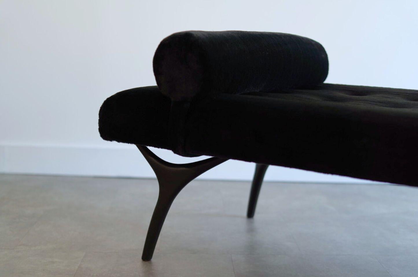 Brass Crescent Daybed in Oil Rubbed Bronze by Stamford Modern For Sale