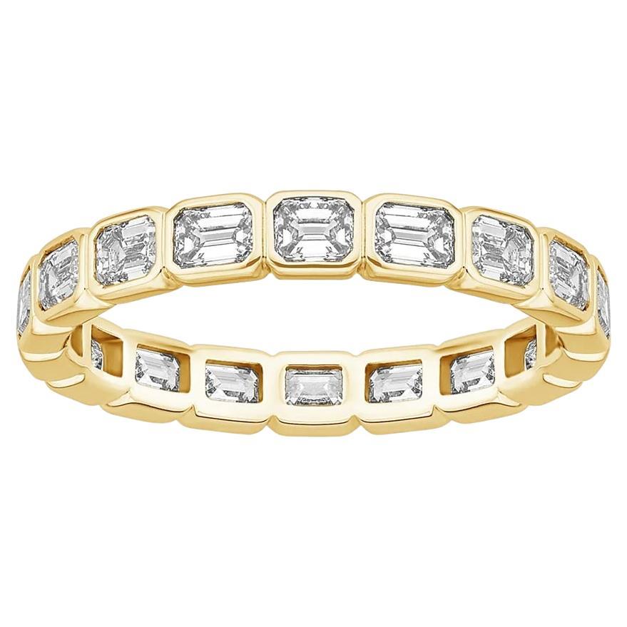 Anillo Eternidad Diamante Oro 14K Talla Esmeralda