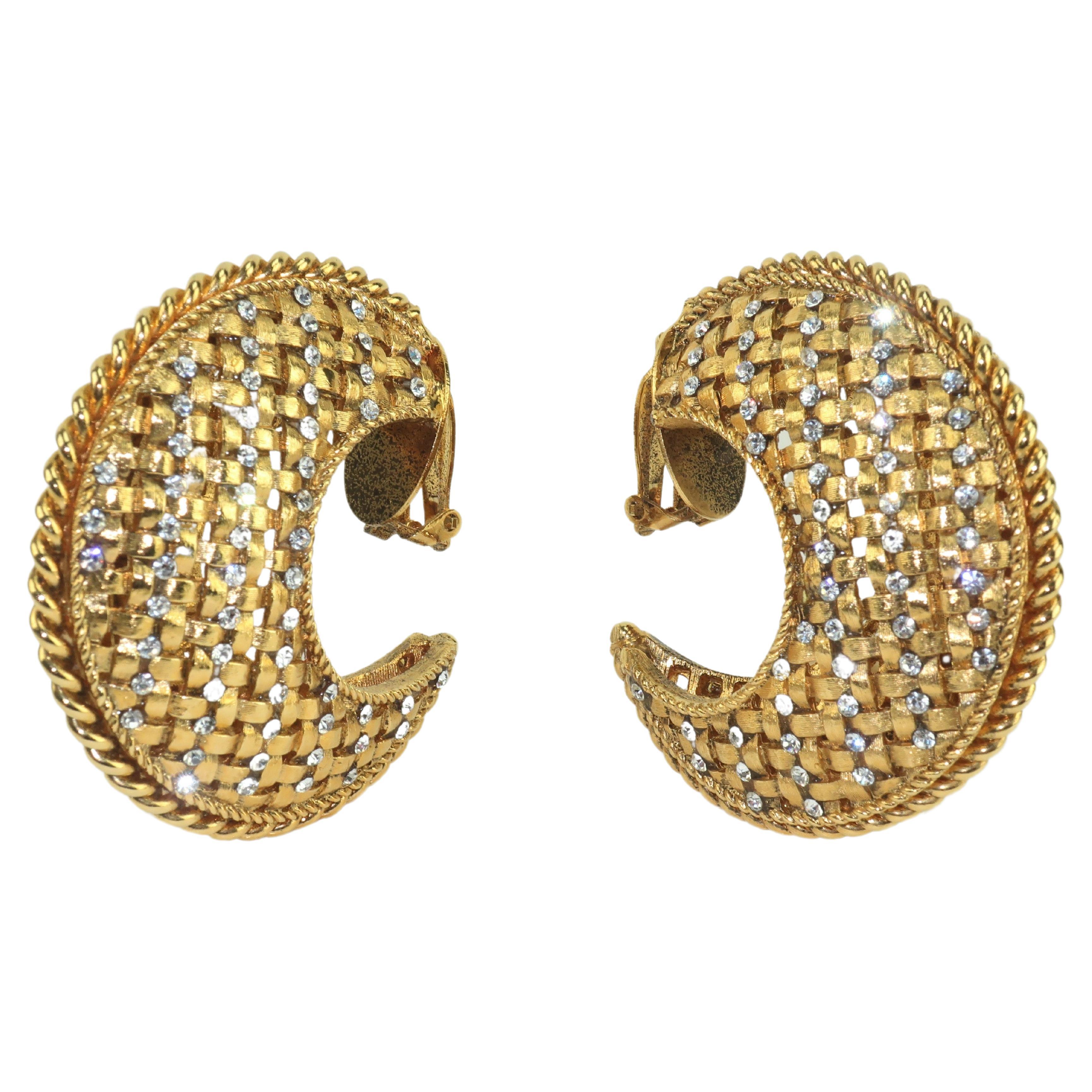 Givenchy Vintage Textured Dangling Hoop Earrings