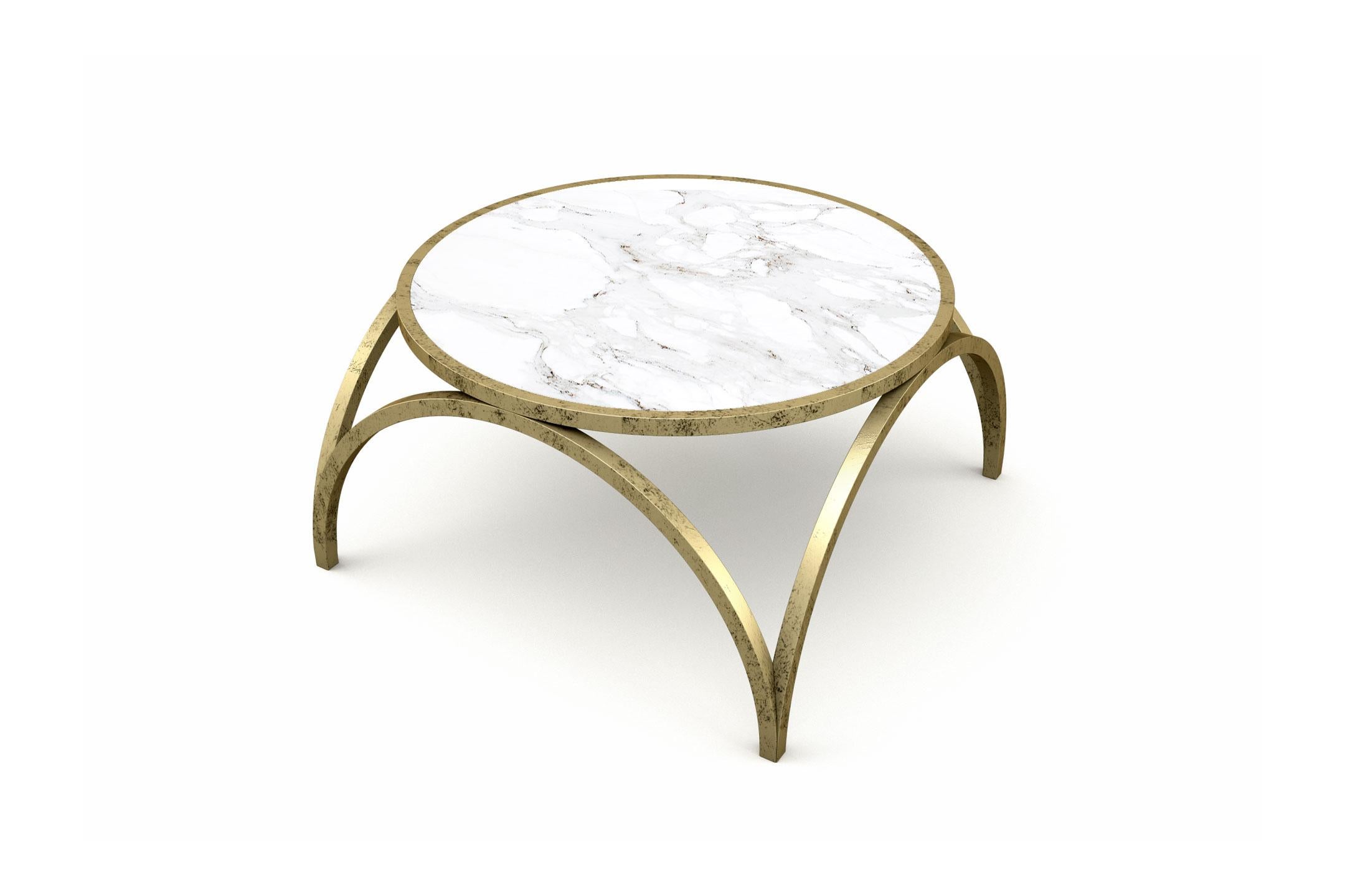 Crescent Large Coffee Table - Modern Brass Coffee Table In New Condition For Sale In London, GB