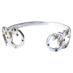 Pulsera Luna Creciente Diamante Negro Tomalina Iolita Plata J DAUPHIN