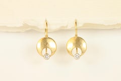 Diamond Crescent Moon Drop Earrings