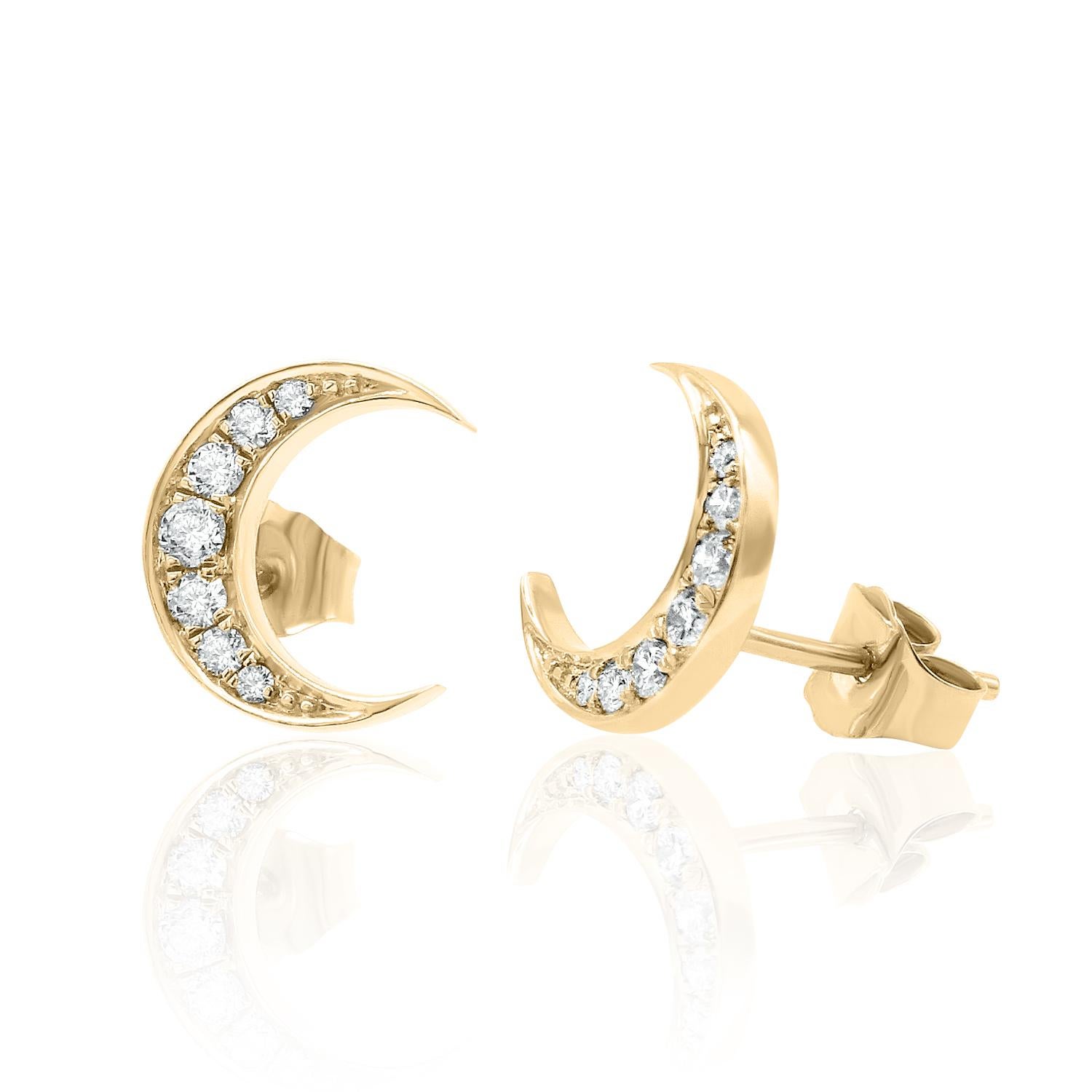 diamond moon earrings