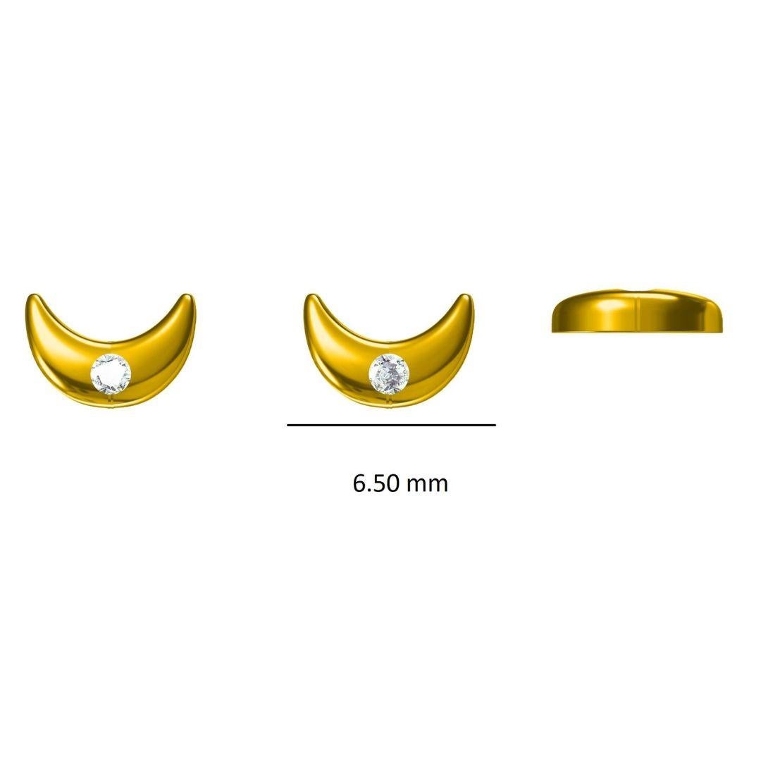 Crescent Moon Diamant-Ohrringe für Mädchen (Mädchen/Toddler) aus 18 Karat massivem Gold im Angebot 2