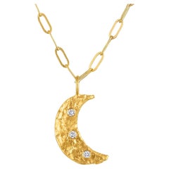 Crescent Moon Mini-Anhänger aus 22 Karat Gold