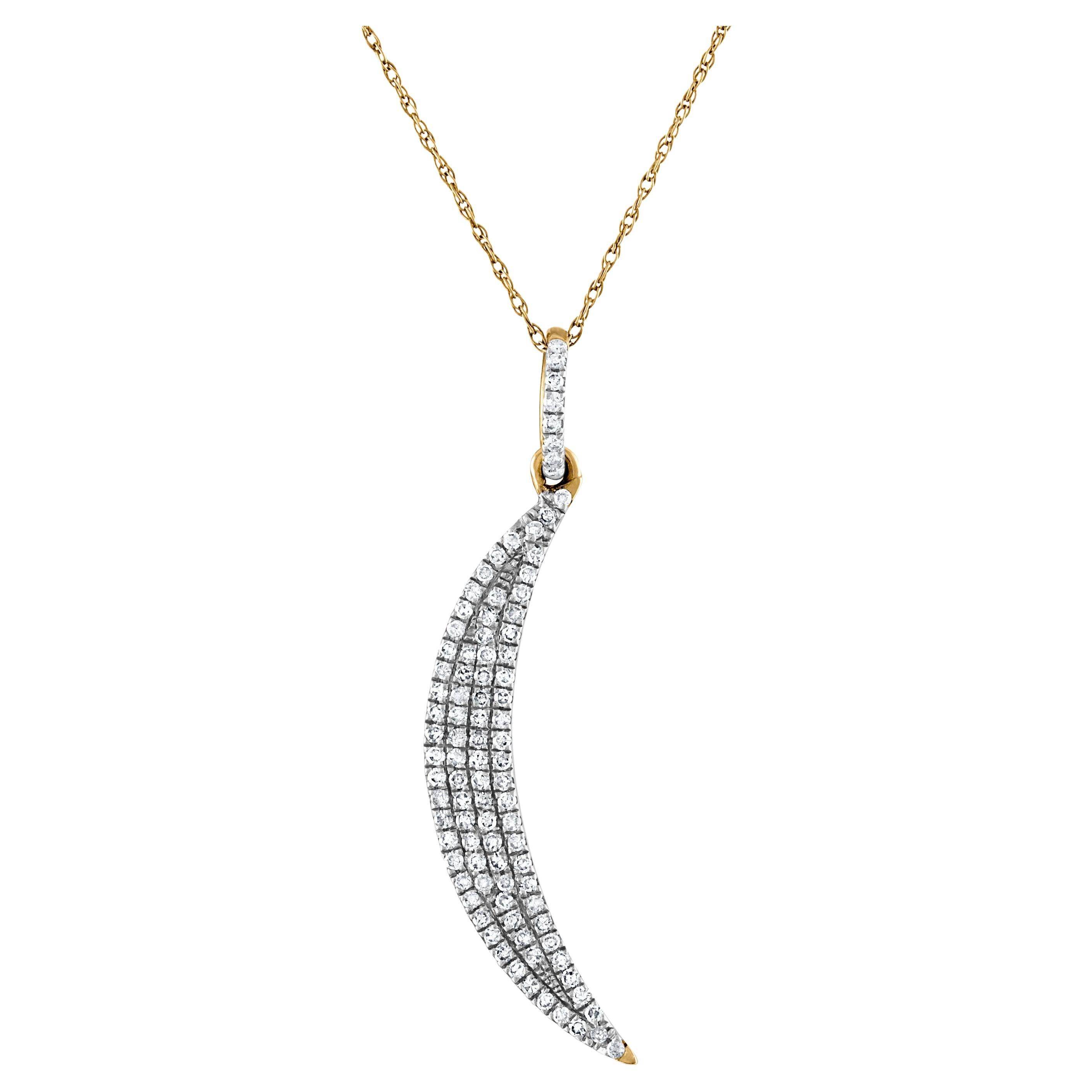 Graduated Diamond Crescent Moon Necklace For Sale at 1stDibs diamond