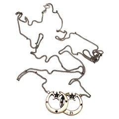 Crescent Moon Star Necklace Aquamarine Celestial Gold Plated Silver j Dauphin