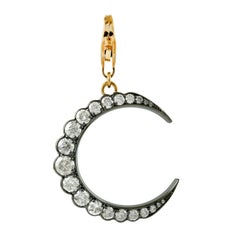 Crescent Moon Pendant Necklace in 14K Gold with 1.75ct Diamonds