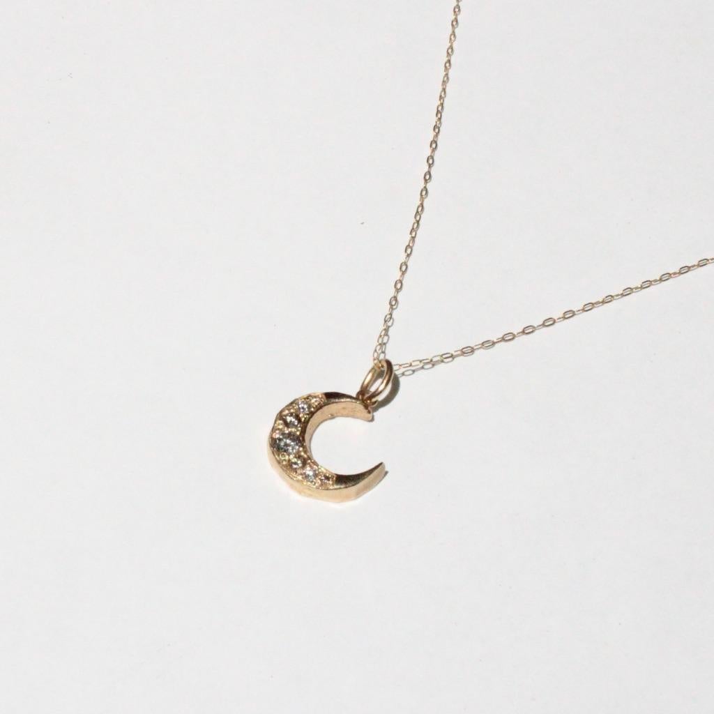 crescent moon diamond necklace