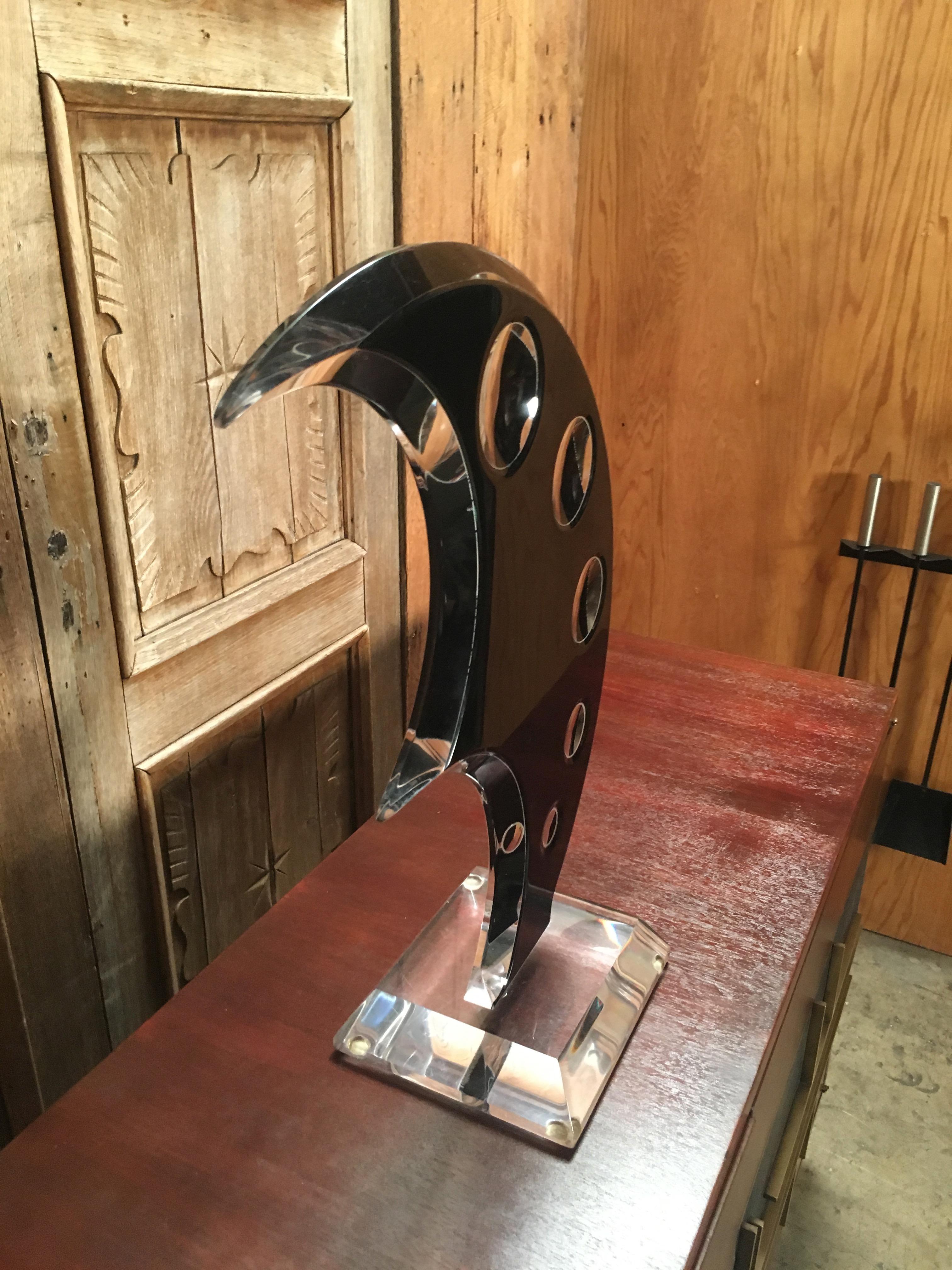 Modern Crescent Moon Sculpture by Shlomi Haziza For Sale