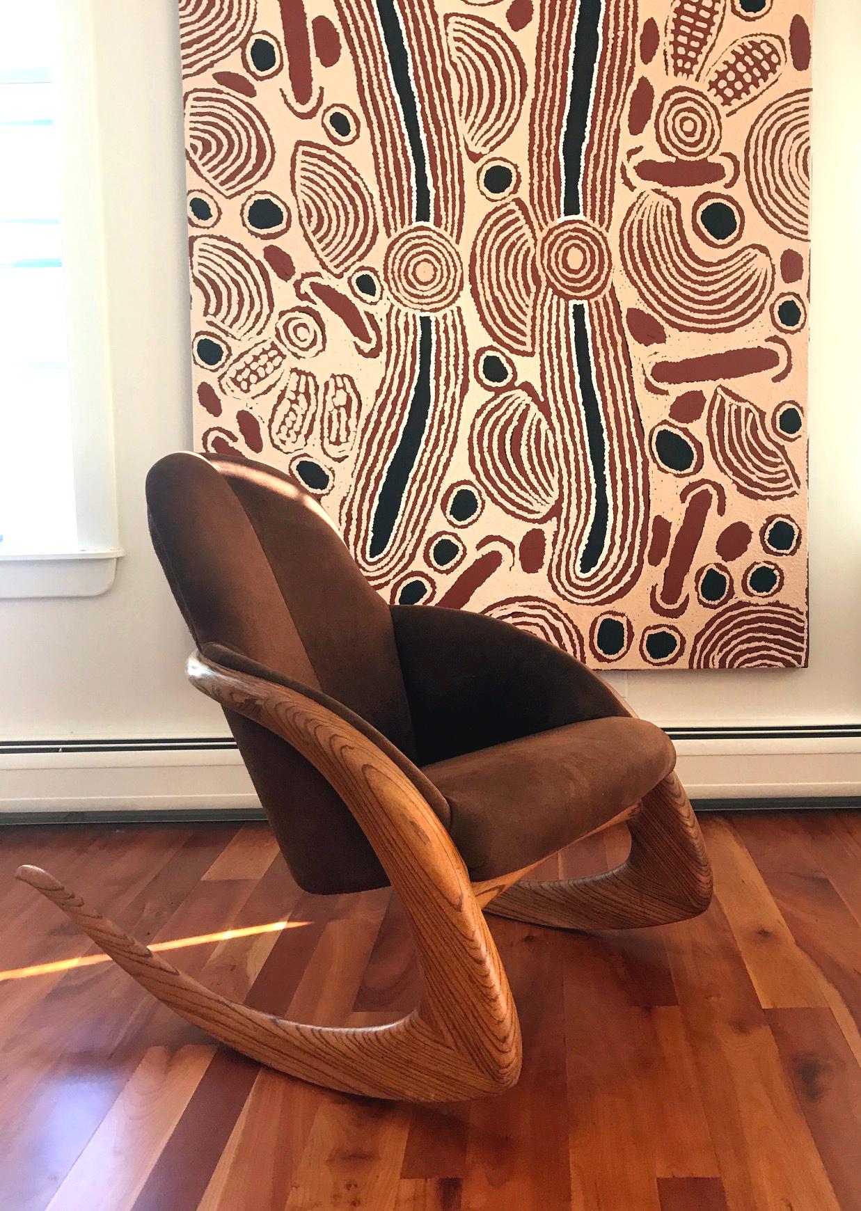 Crescent Rocker by Wendell Castle in Rare Zebra Wood 1