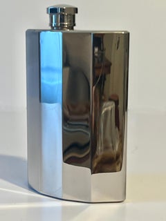 Crescent Shaped Ribbed Flask with Screw Lid