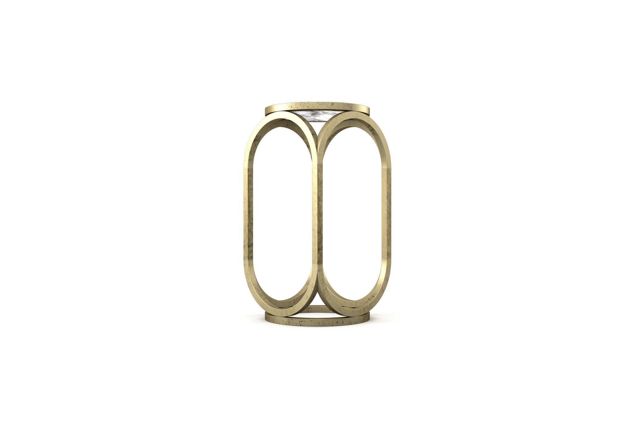 European Crescent Side Table - Modern Brass Side Table For Sale