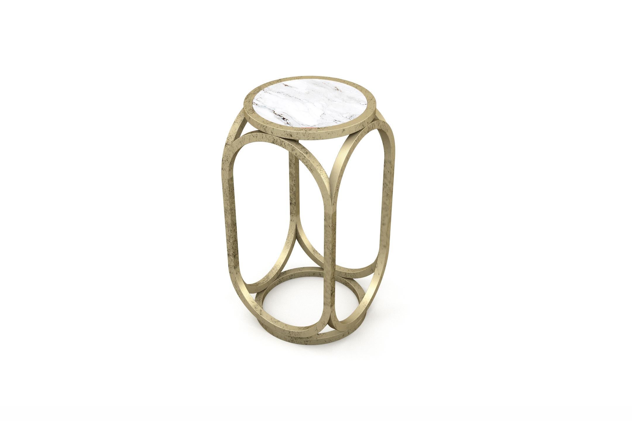 Crescent Side Table - Modern Brass Side Table In New Condition For Sale In London, GB