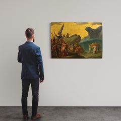 18th Century Italian Antique Oil on Panel Biblical Scene Painting, 1770