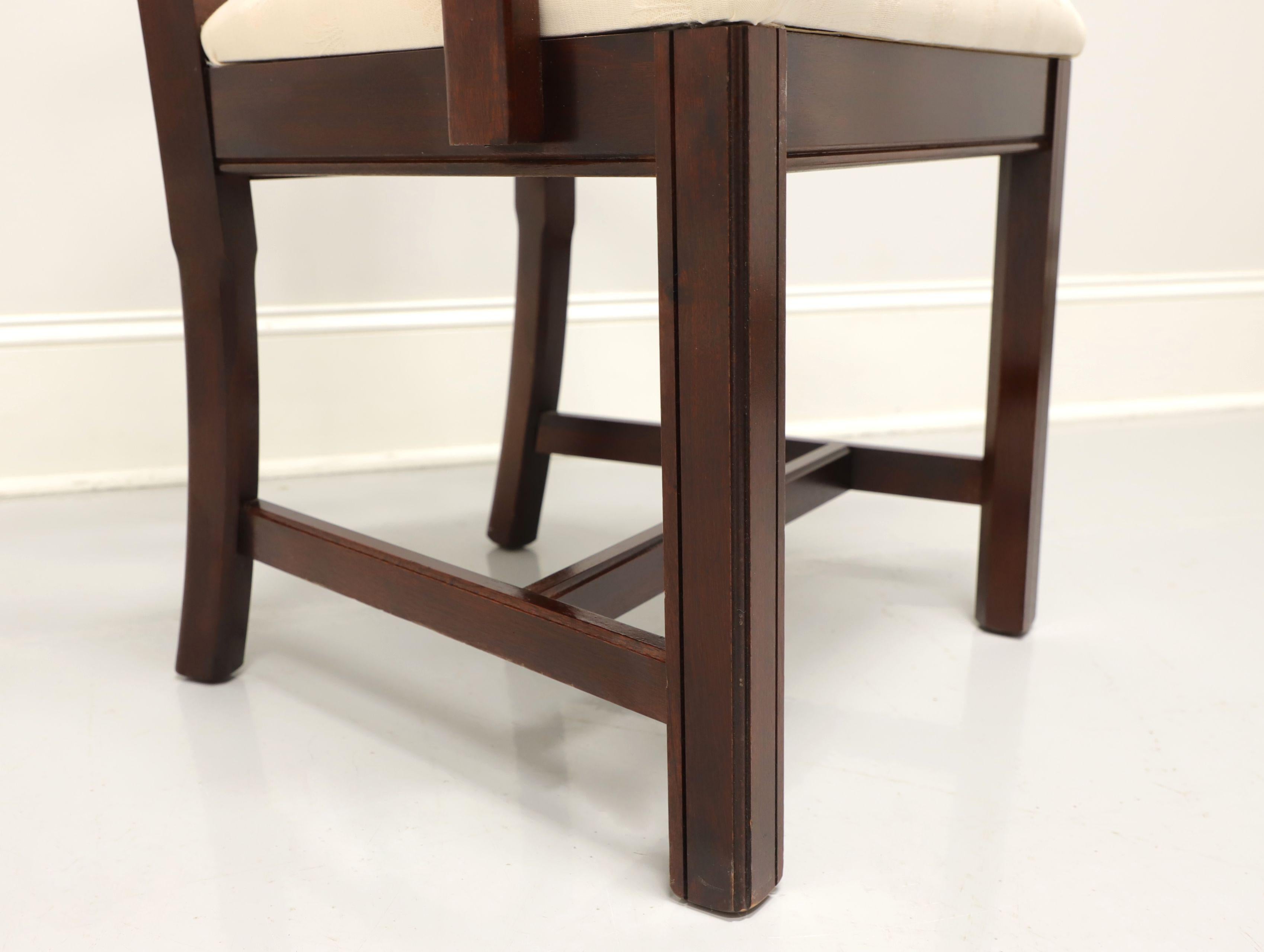CRESENT Solid Mahogany Straight Leg Chippendale Dining Armchairs - Pair 5