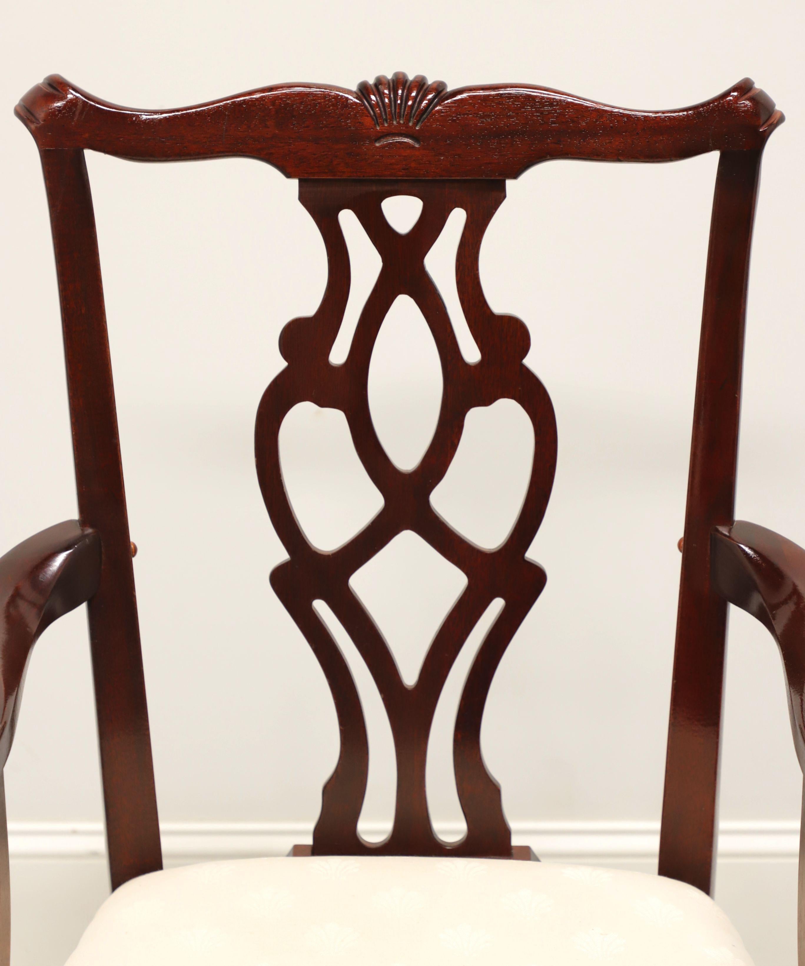 CRESENT Solid Mahogany Straight Leg Chippendale Dining Armchairs - Pair 2