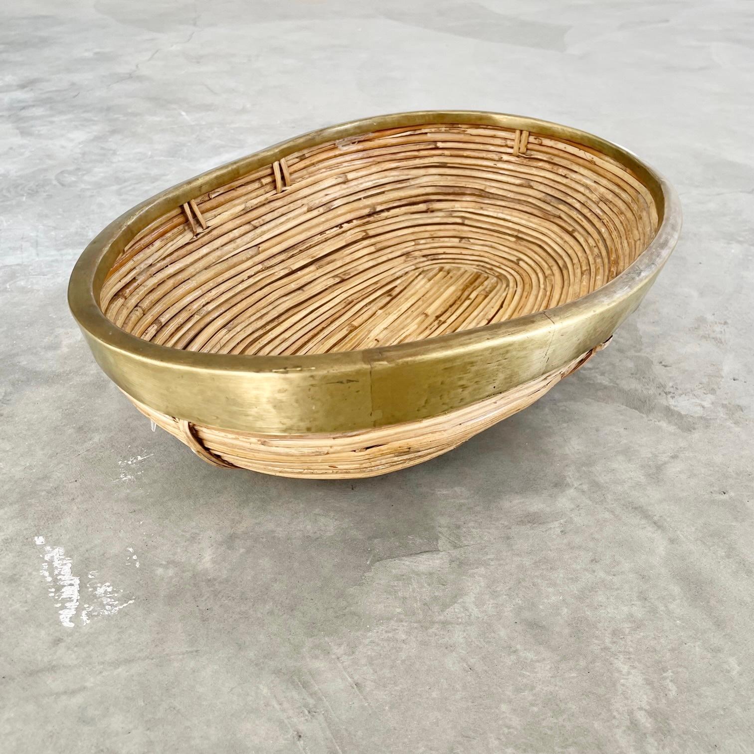 Crespi Style Bamboo and Brass Bowl 7