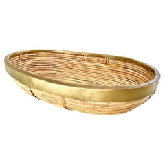 Crespi Style Bamboo and Brass Bowl