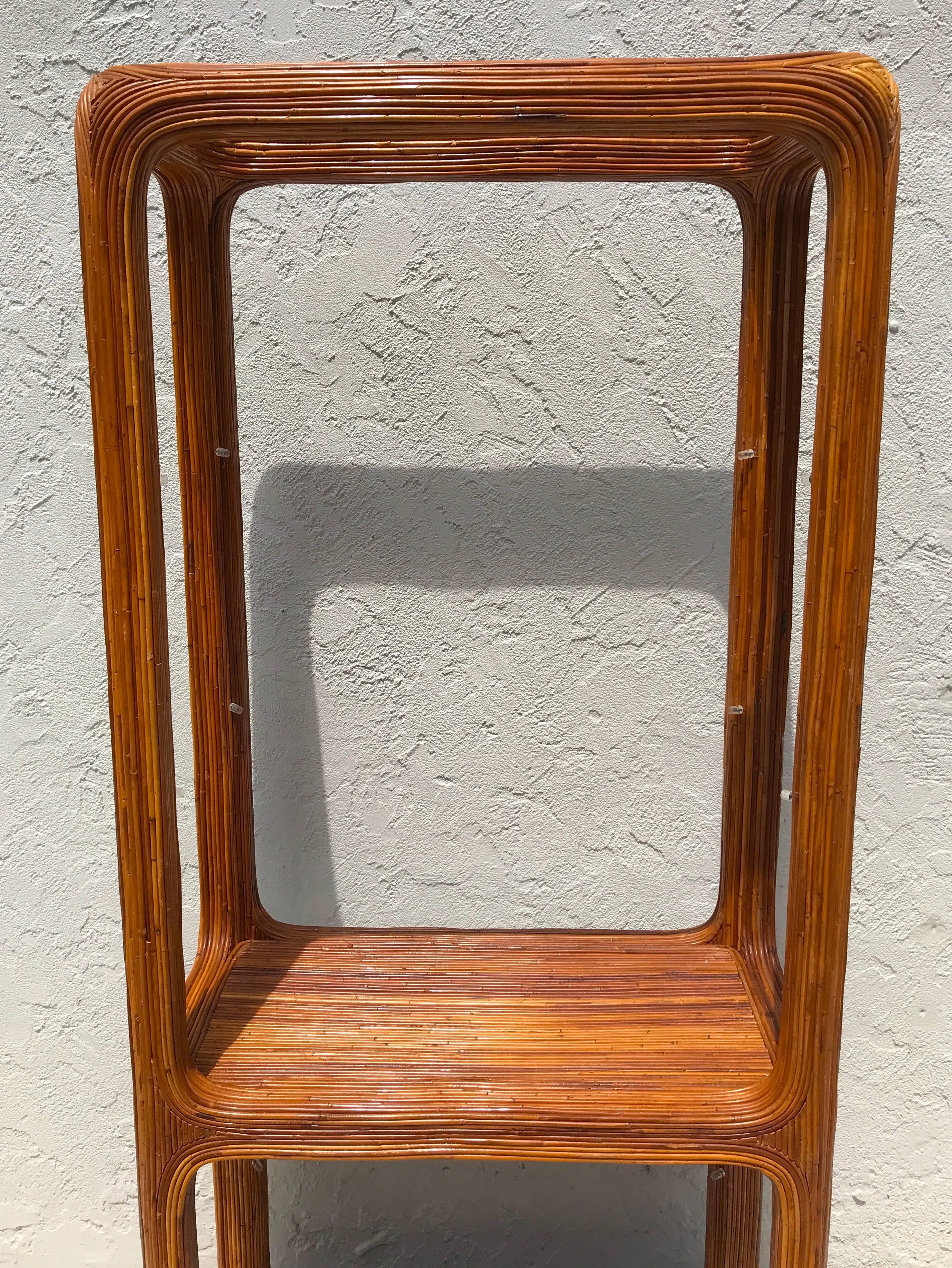 Mid-Century Bamboo Etagere In Good Condition In West Palm Beach, FL