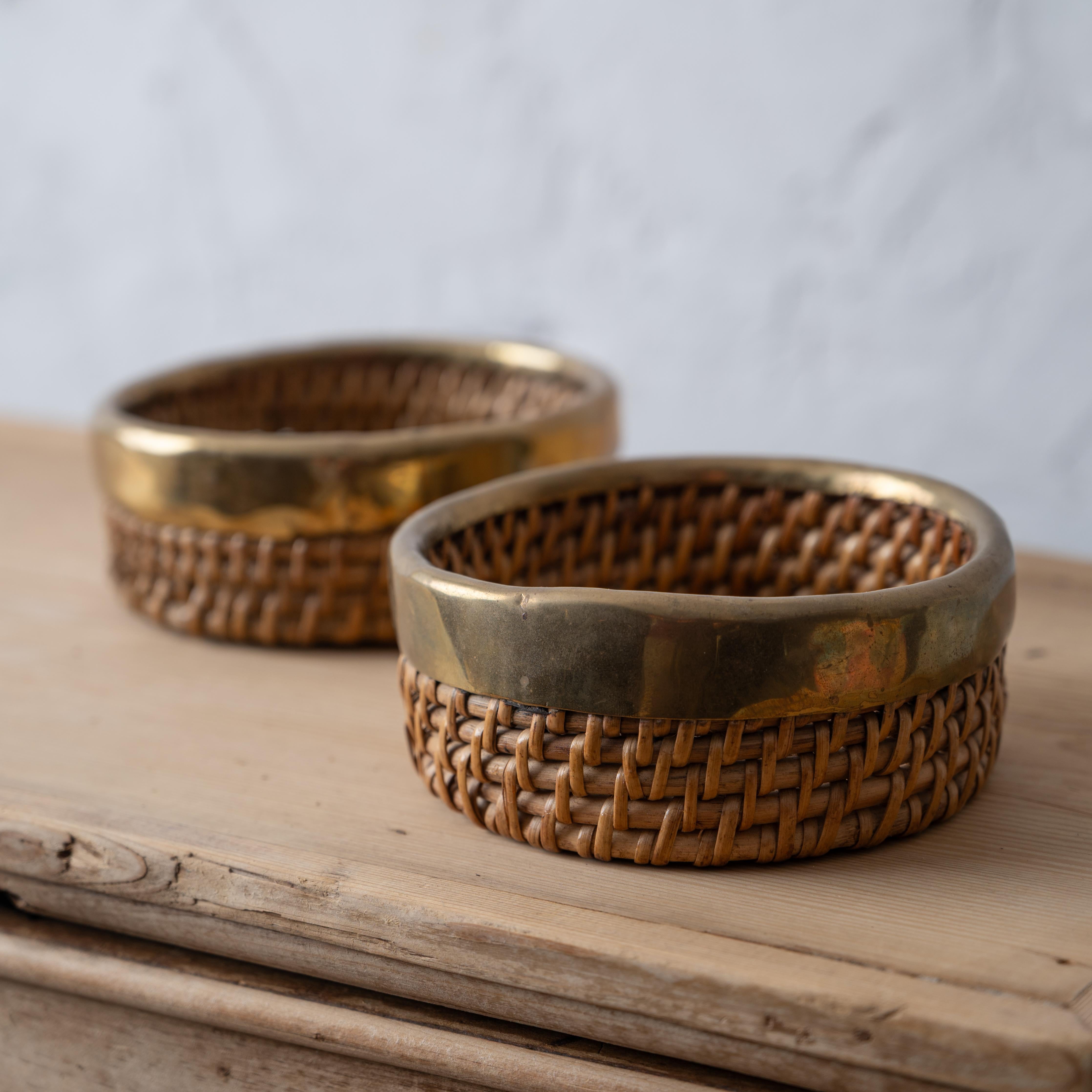 Crespi Style Pencil Reed Baskets, 1960s In Good Condition For Sale In Savannah, GA