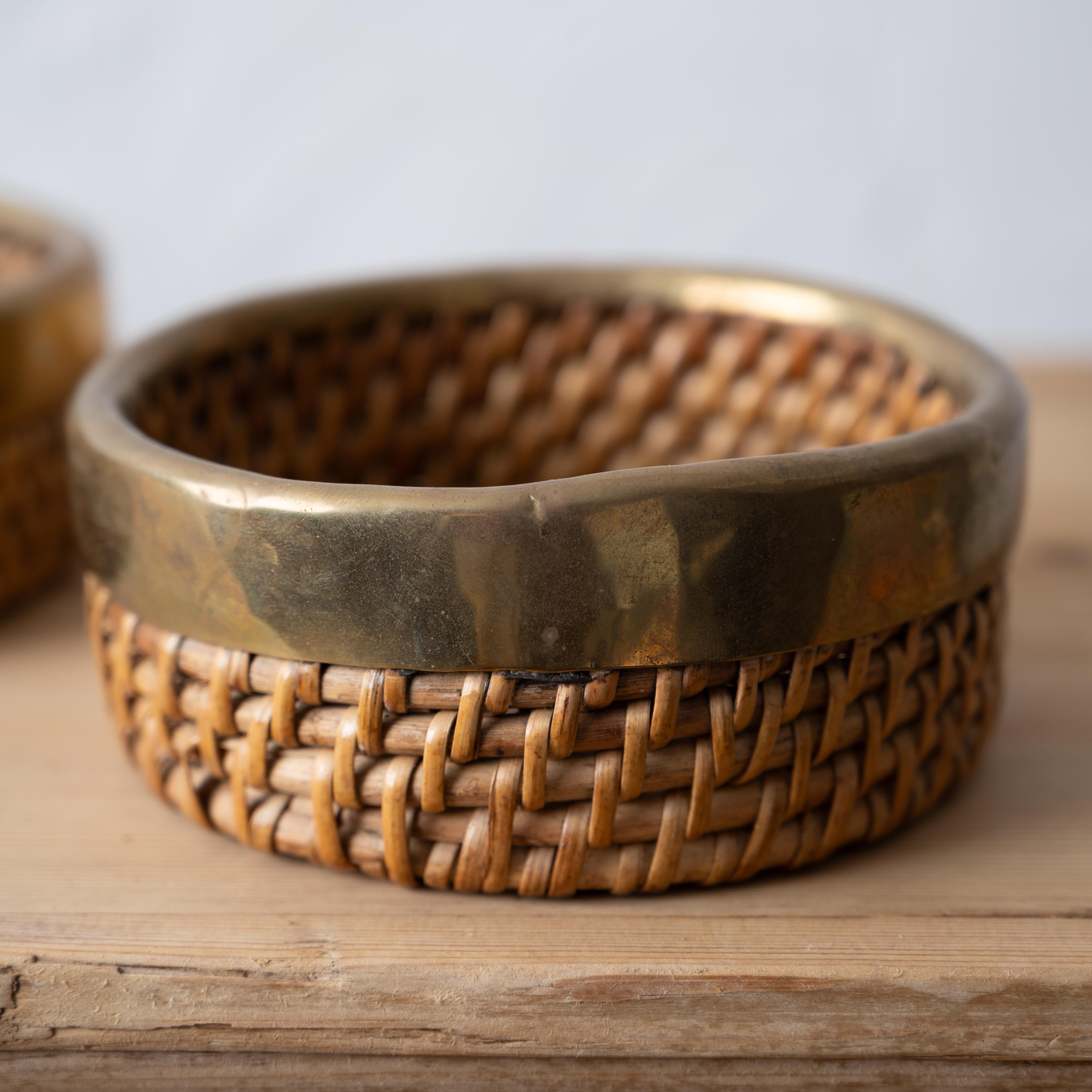Crespi Style Pencil Reed Baskets, 1960s For Sale 1