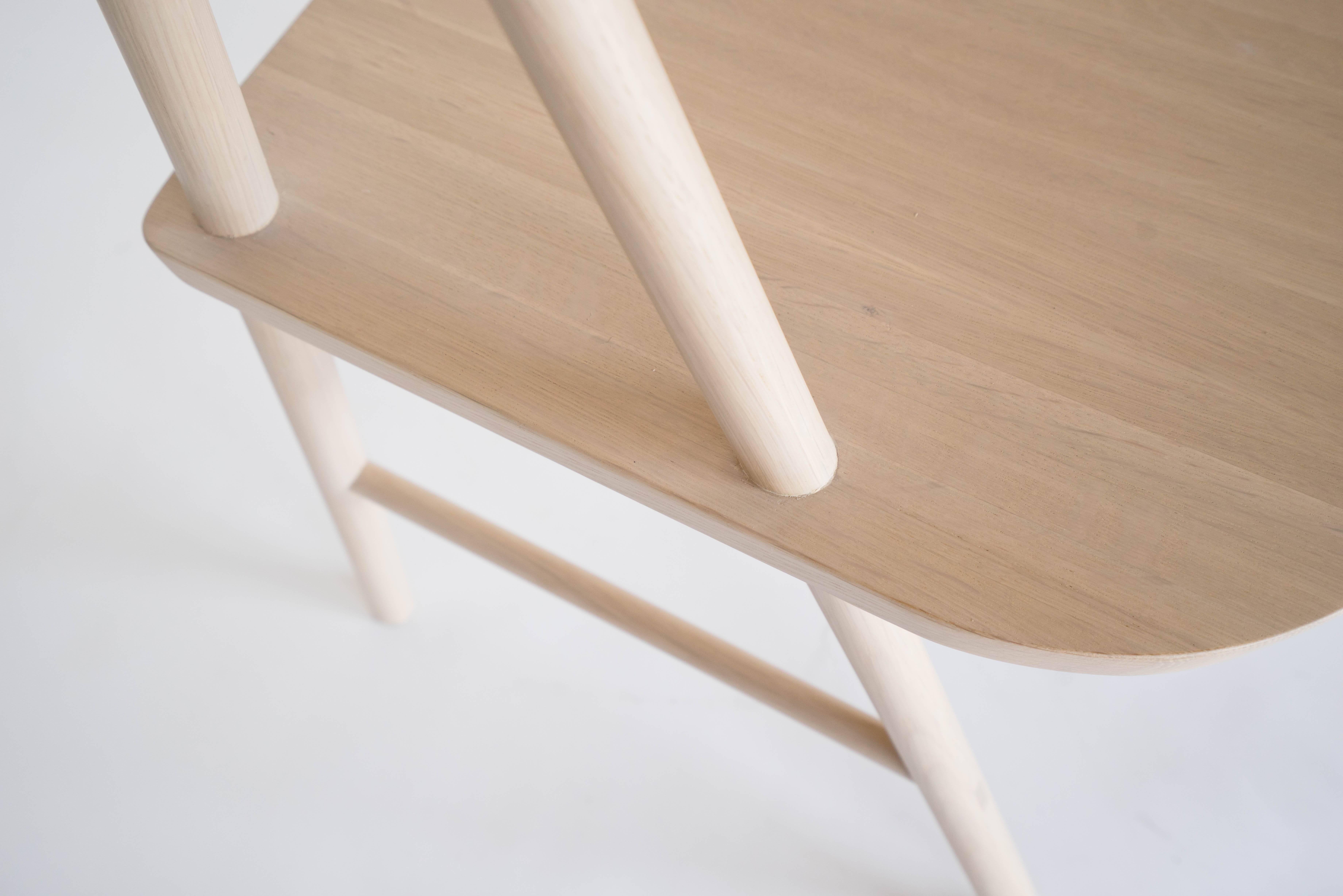 Cress Chair by Sun at Six, Nude Minimalistischer Beistell- oder Esszimmerstuhl aus Holz, Leder im Zustand „Neu“ im Angebot in San Jose, CA
