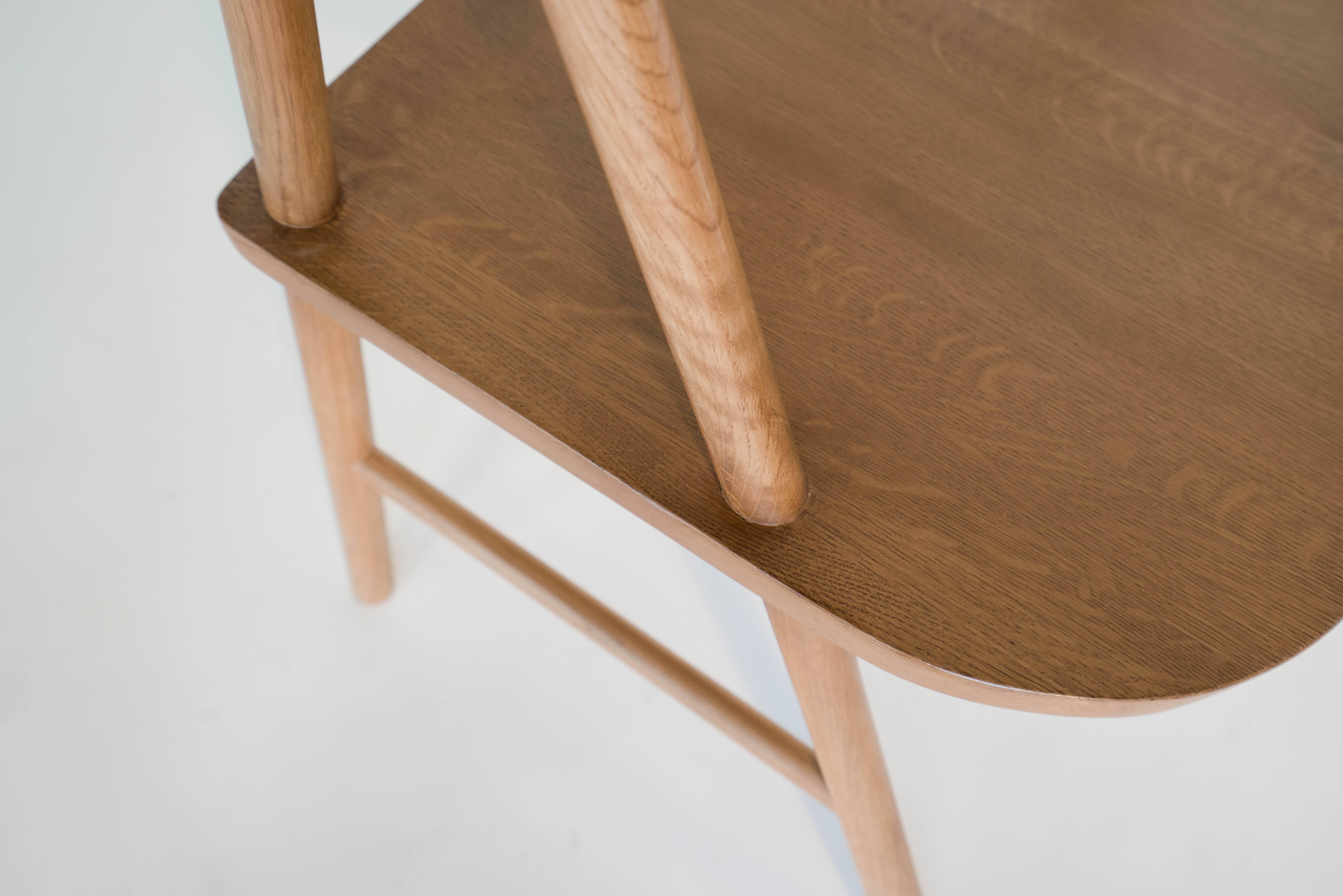 Cress Chair by Sun at Six, Sienna Minimalist Dining Chair in Wood, Leather In New Condition For Sale In San Jose, CA