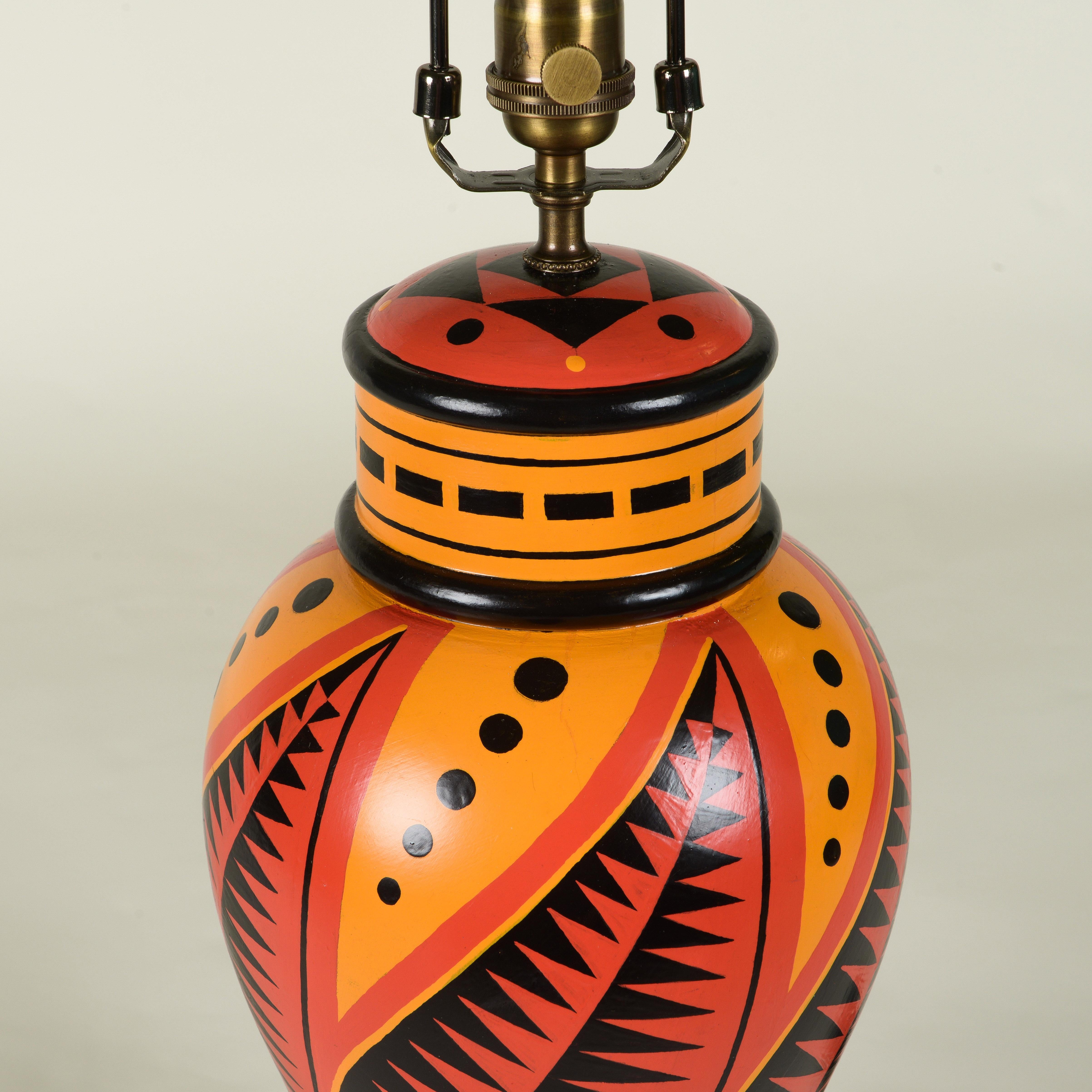 Peint à la main Lampe de Table 'Pithari' Cressida Bell en vente