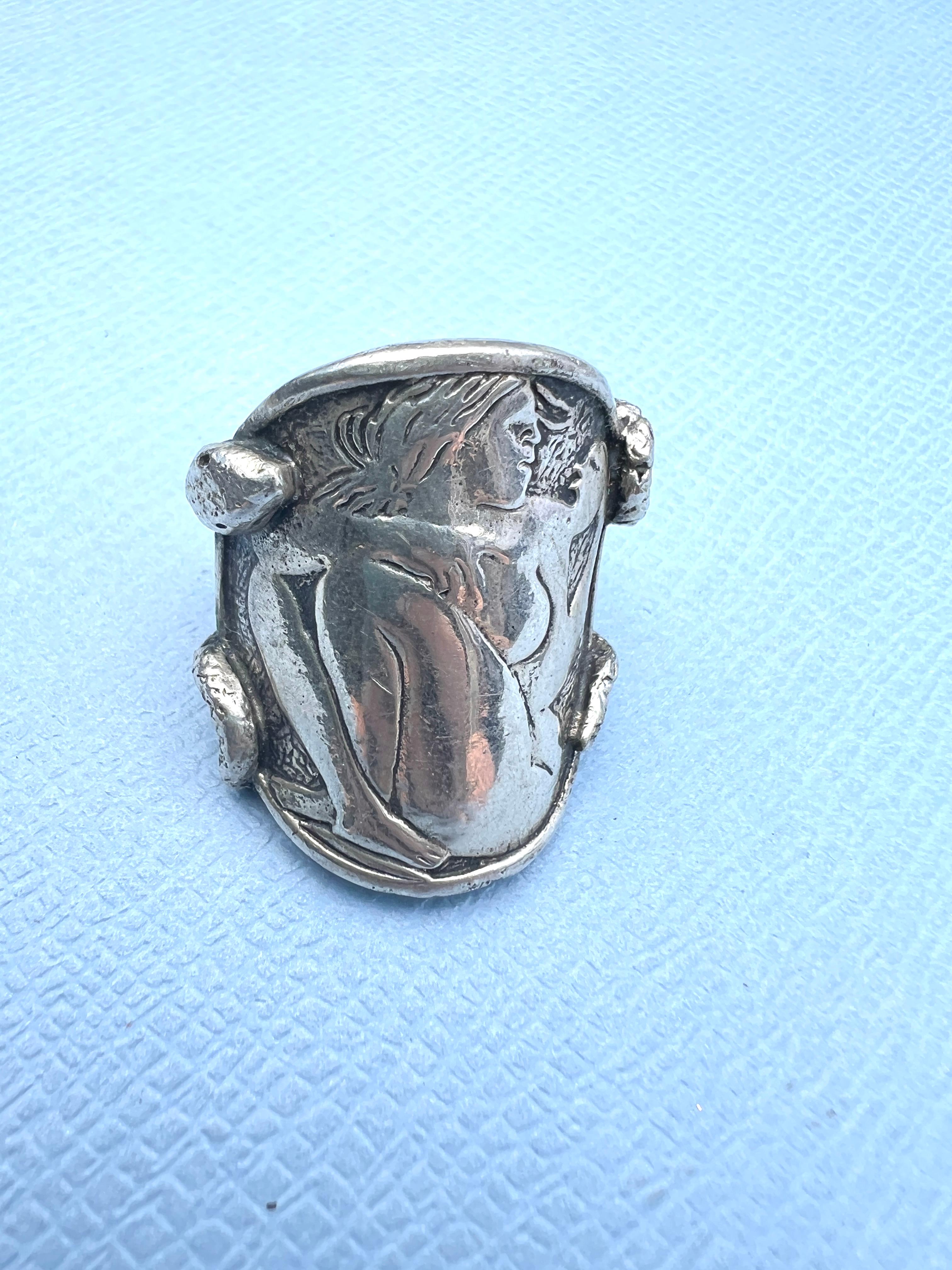 Coin Ring Silver Snake For Sale 1