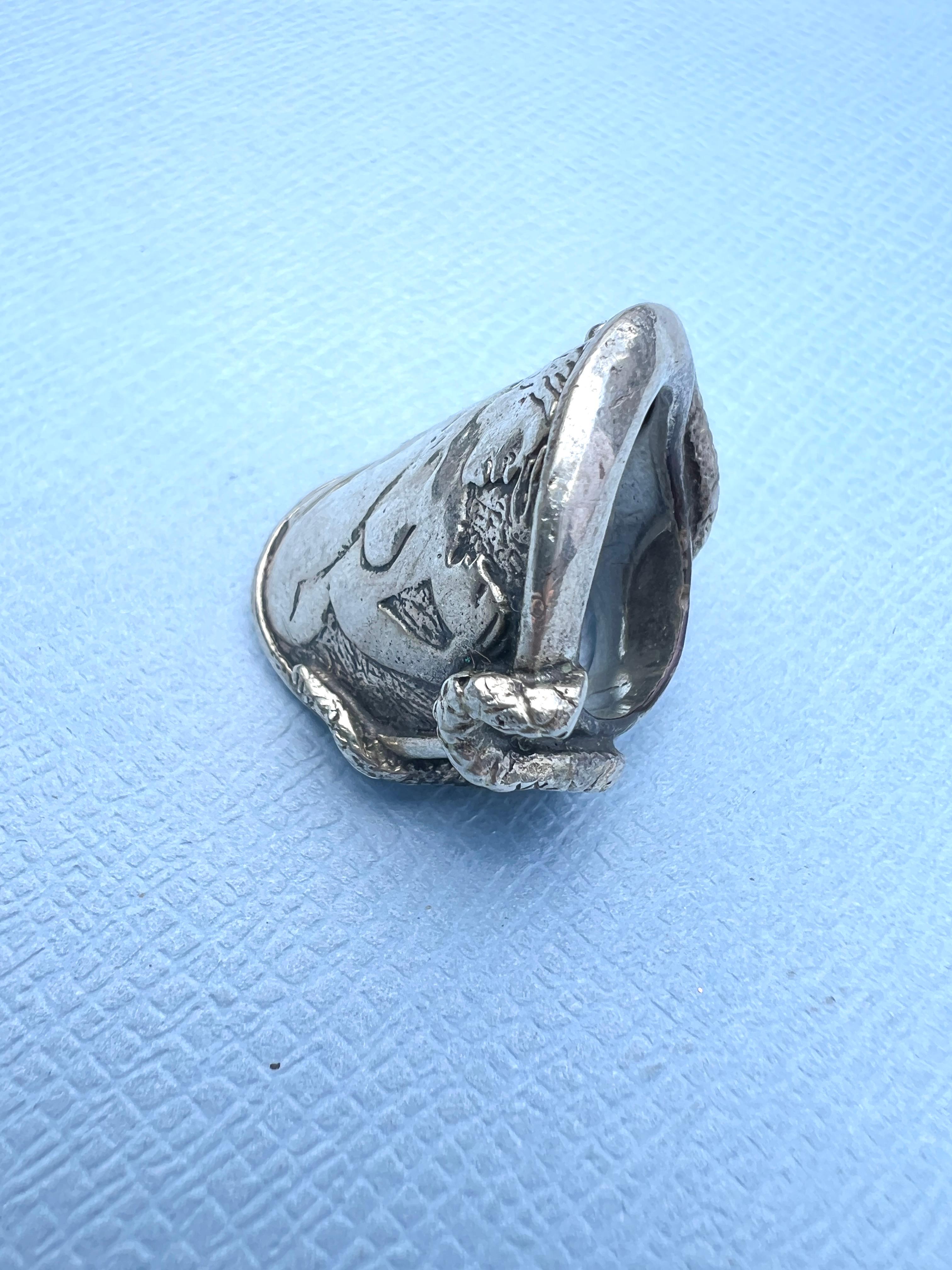 Coin Ring Silver Snake For Sale 3