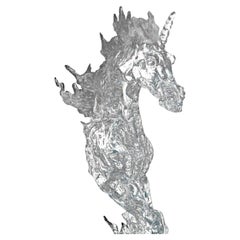 Crest Crystal Unicorn Sculpture – Luxury Crystal Acrylic Rearing Unicorn Statue